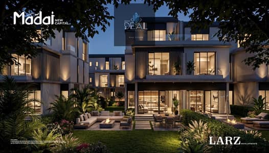 Own a townhouse 185 with monthly installments starting from EGP 88,000 in one of the best locations in R8, directly facing the Embassies District