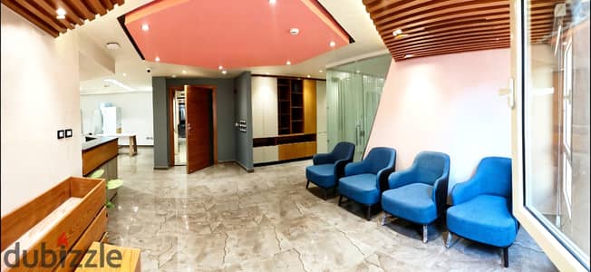 Fully furnished administrative headquarters for rent on Al-Tayaran Street 300m | 6 rooms | Administrative license | Central air conditioning | Companies only