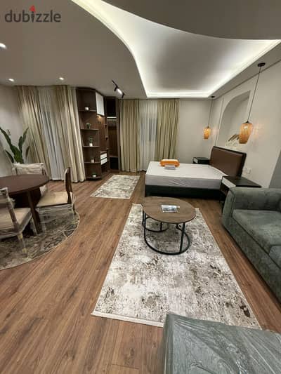 Fully furnished, air-conditioned hotel-style studio with all modern appliances, in a prime location in Nasr City on Abbas El Akkad Street and near Cit