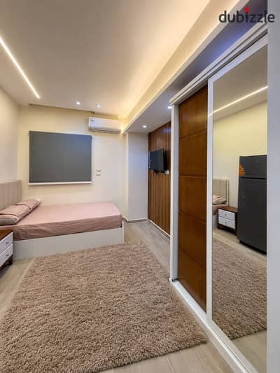 Single Studio for Rent in 6th October City, First District, Third Neighborhood, because of water and electricity card. We have more than one studio for rent and for sale.
