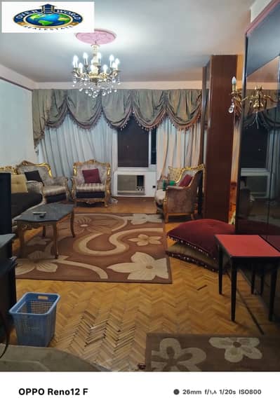 Furnished duplex for rent on Nasr Street, New Maadi, with 3 rooms, a reception area, 2 bathrooms, an air-conditioned kitchen, Wi-Fi, natural gas, seventh floor, elevator, excellent and upscale location.