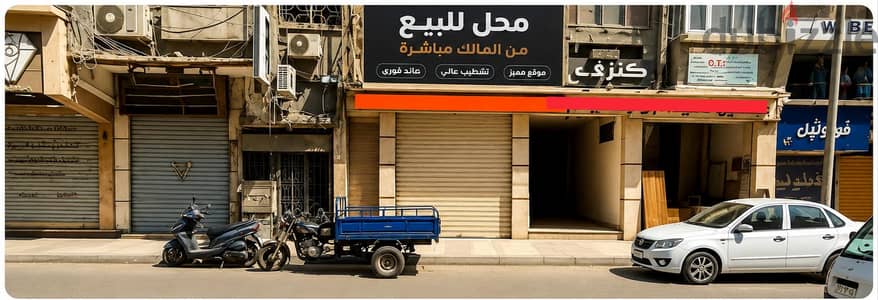 للبيع محل تجاري في العجمي طريق إسكندرية مطروح موقع مميز