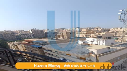 شقة 180م للايجار المفروش - جناكليس - شارع عمر المختار - خطوات لشارع ابو قير - السعر 16.000 الف ج شهرياً