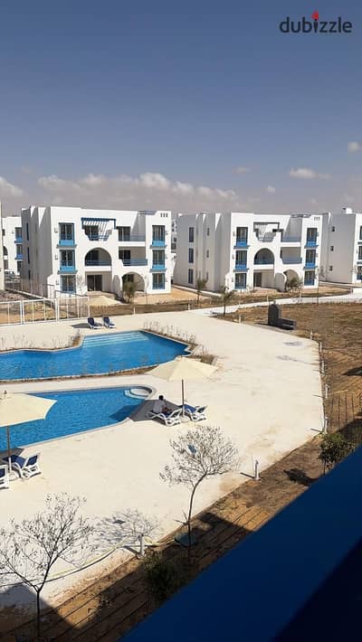 Chalet for rent 92m second floor on the swimming pool directly - luxurious new finishing and furnishing (fully air-conditioned) Mountain View Ras El Hekma