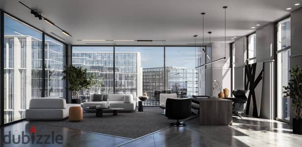 Prime location admin office in Sheikh Zayed, Direct on 26th of July axis for sale in installments over 10 years