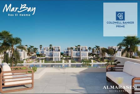 Townhouse 175m² with lagoon view for sale in MarBay Ras El Hekma, developed by Al Marasem Developments, with a special payment plan and a down payment
