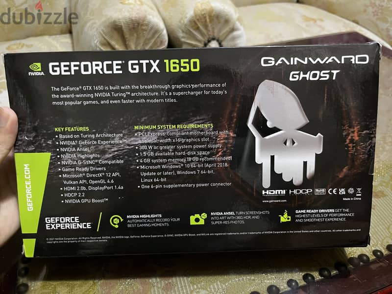 GEFORCE GTX 1650 GAINWARD GHOST 4GB 1