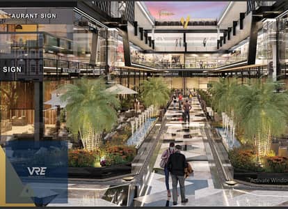 Shop for sale in New Cairo (Tagamoa), facing the American University; 70 sqm interior plus 111 sqm outdoor area, located next to Point 90.