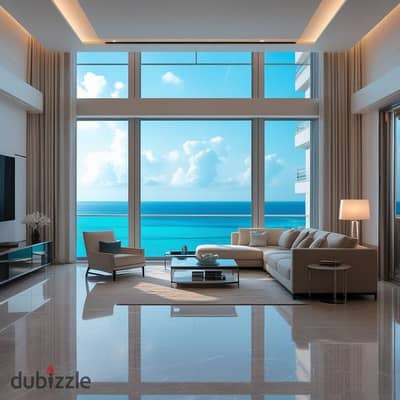 Ready to view in apartment with direct sea view fully finished for sale with the highest investment return in Alamein Towers North Coast