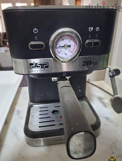 ماكينة اسبريسو DSP ٢٠ بار بالكرتونه استعملت ٥ مرات بس