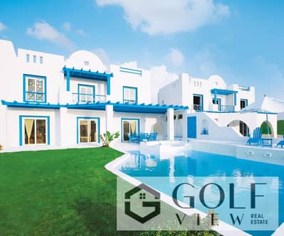For Sale: Resale, lowest price. 125 m² chalet in Mountain View, Ras Al-Hikma. Immediate occupancy. “Crete Amiz” phase. The unit offers a direct view o