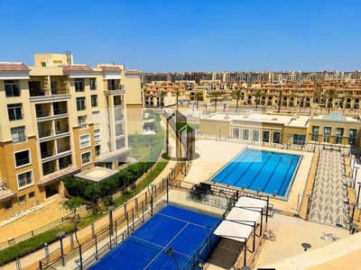Apartment for sale in Sarai with a prime location on the Suez Road in Mostakbal City with a stunning pool view and available for installment payments
