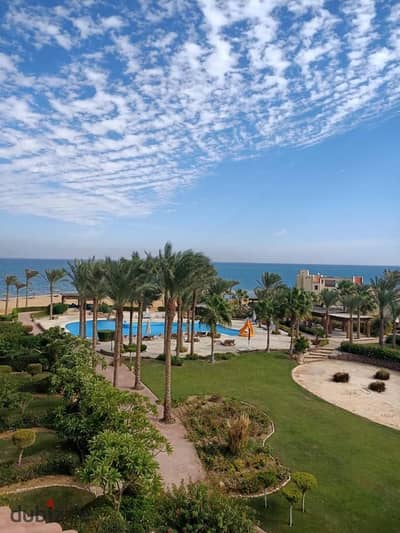 Chalet for sale (100 sqm + 100 sqm roof terrace) at Laguna Bay, Ain Sokhna. Located on the Zafarana Road