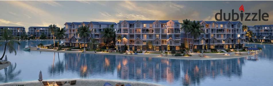 Fully finished apartment directly on the lagoon within Mountain View iCity compound, located near October Plaza Compound, New Giza, the 26th Axis Road