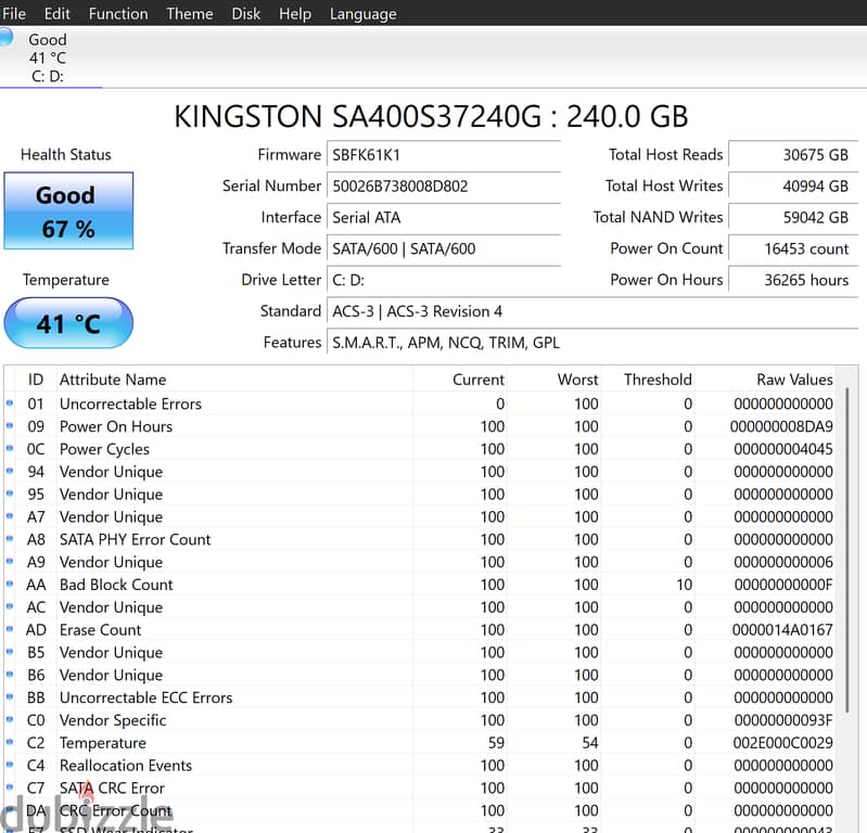 kingston SA400 S37/240gb solid state drive 1