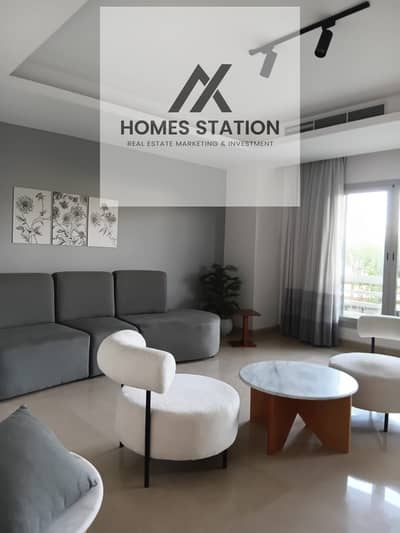 Furnished Garden Apartment for Rent in Cairo Festival City - Living - New Cairo