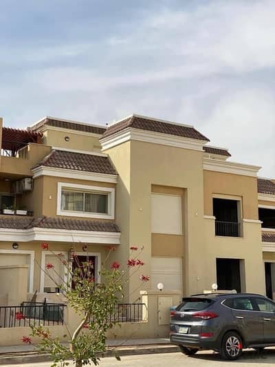 SVilla for sale in Sarai Compound, sea-facing, overlooking landscaped gardens and green spaces in Mostakbal City, directly on the Suez Road
