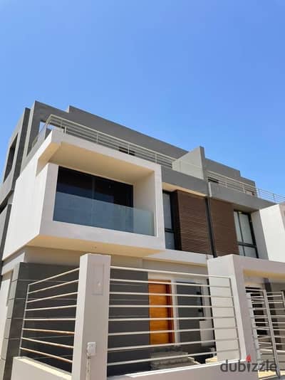 Twin villa for sale in El Patio Zahraa Compound by La Vista in the best locations in Sheikh Zayed next to Al Rabwa and Beverly Hills
