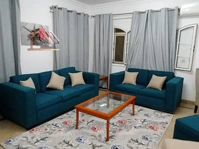 Furnished villa for rent in Madinaty, detailed U model at a very attractive price with a wide garden view