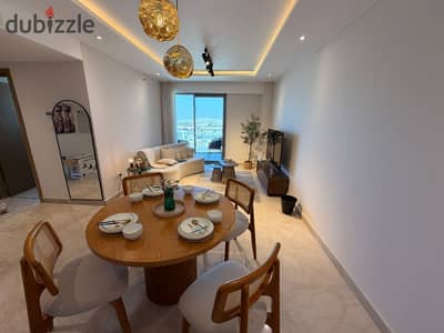 For Rent Hotel apartment 2BR with Modern furniture in Sheikh Zayed inside Compound Zed West Towers 17th floor