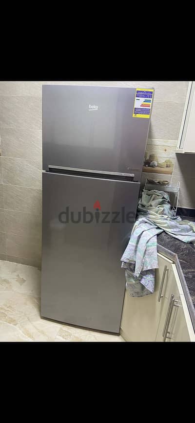 ثلاجة بيكو نوفروست، 408 لتر، موتور انفرتر، سيلفر جديدة