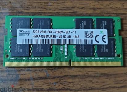 SK hynix 32GB DDR4 , 2666MHZ