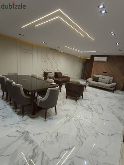 VIP hotel apartment with 3 bedrooms and 3 bathrooms inside Delta Stars compound, Nasr City | Security and swimming pools