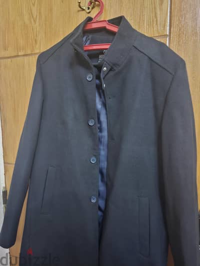 (Mandarin/Stand Collar Coat)  جاكيت شتوي طويل بياقة واقفة.