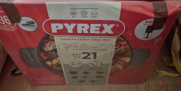 طقم حلل 21 قطعة من pyrex جديد بسعر منافس