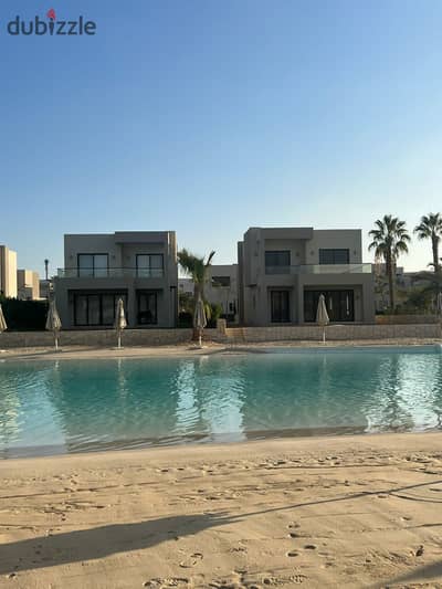 Chalet for Sale, Fully Finished with Air Conditioning and Kitchen, in AZHA North Coast, overlooking the Crystal Lagoon. Flexible payment plan and easy