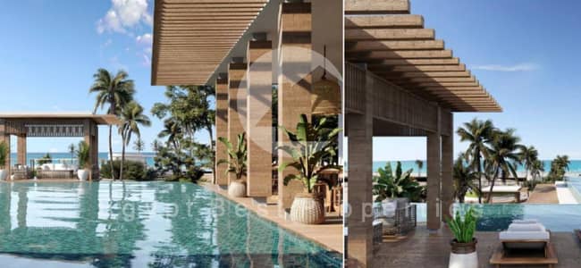 Chalet for sale, immediate delivery, finished with air conditioning, 3 rooms, sea view and lagoon, 5% down payment and equal installments, prime locat