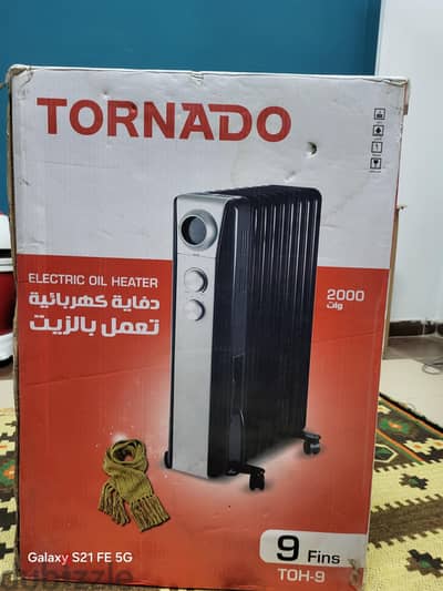 دفاية 2000 وات ٩ ريشه TORNADO  زيرو بكامل مشتملاتها