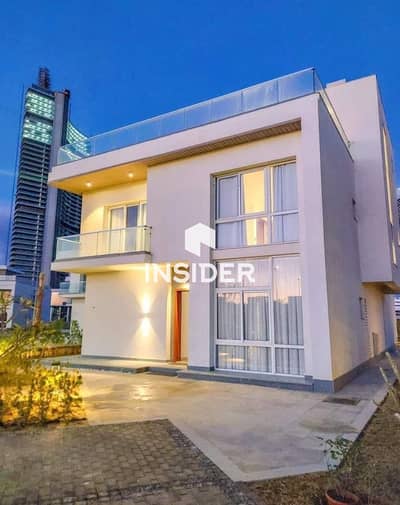 For quick sale in El Alamein Towers, fully finished chalet in Mazarin Compound, New Alamein