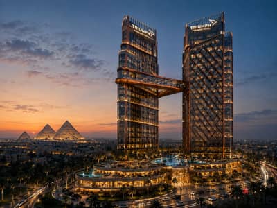 ستوديو فندقي 42م بإطلالة مباشرة على الأهرامات بجوار المتحف المصري الكبير بمقدم 10% وتقسيط 10 سنين
