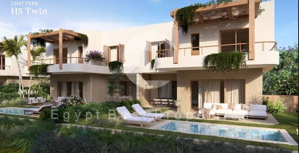 First Row on Lagoon | Own the Most Luxurious 3 Bedroom Townhouse in North Coast | Only 5% Downpayment & Installment up to 8 Years