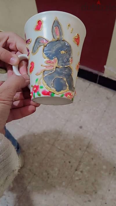 مج سيراميك مرسوم يدوي 100%