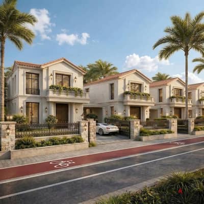 Villa for sale in installments, 285 sq m, with a 10% down payment in New Zayed, in the Green Belt, in the Sukoon Compound.