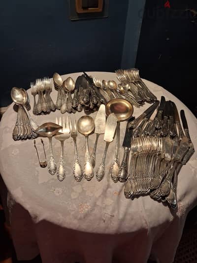Alpaca silver plated cutlery set