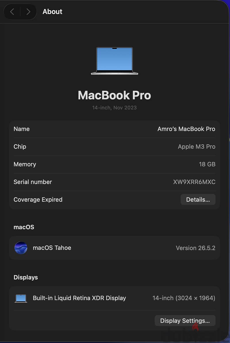 MacBook M3 Pro 14 inch 3