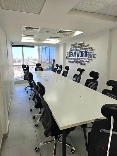 Unique office space 120m furnished air-conditioned for rent in Business Plus, Fifth Settlement