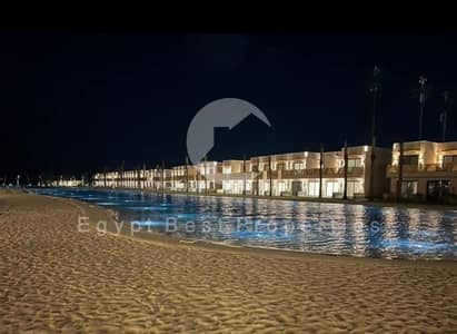 Direct first row lagoon lowest price 3 bedrooms chalet for sale in Playa Ghazala North coast