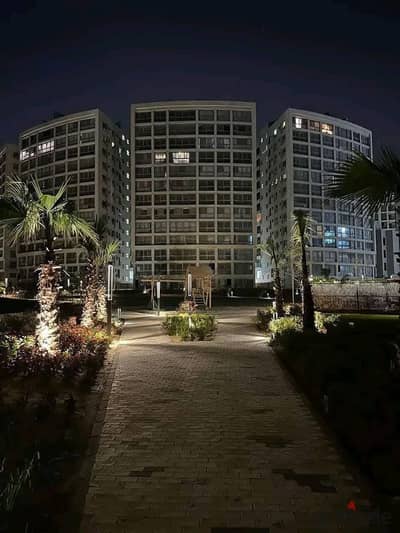 Apartment for sale in Compound One Qatamiya 180 meters half finished view of the largest garden in the compound