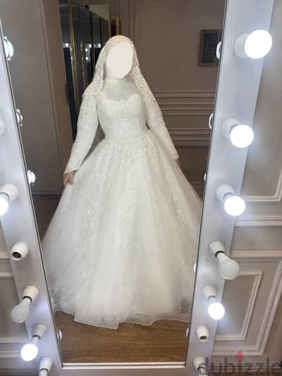 Handmade Wedding Dress with Veil & Top - used once only
