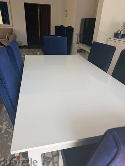 Handmade dining table six chairs