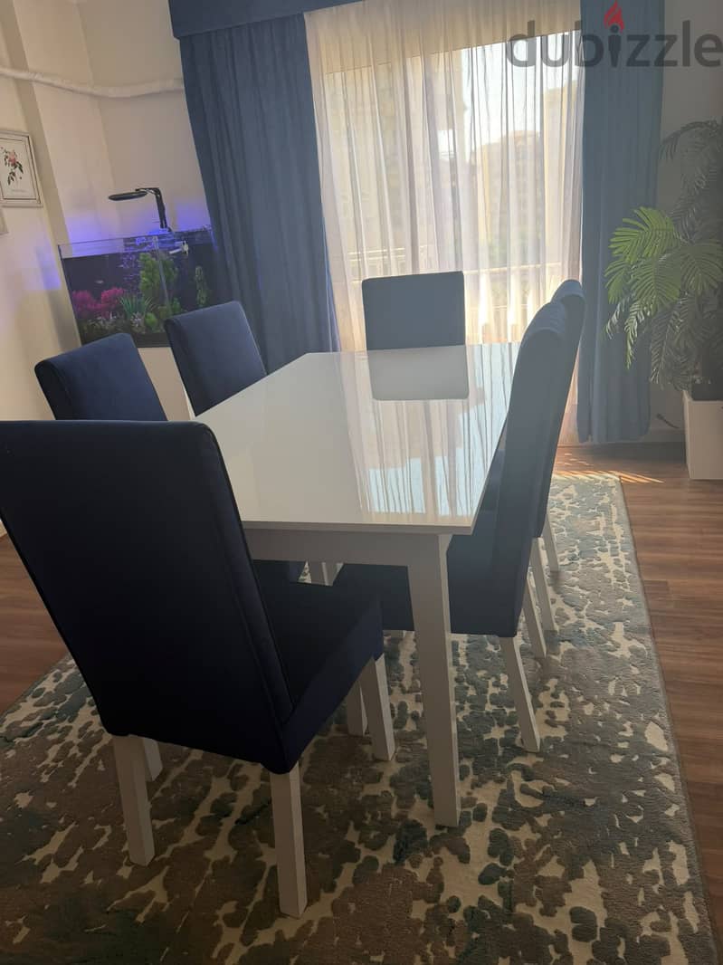 Handmade dining table six chairs 1