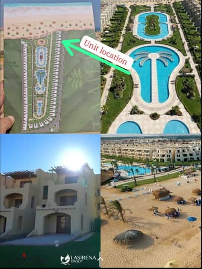 Chalet for sale in Ain Sokhna, Location Villa Chalet, La Sirena Palm Beach Sokhna, first row chalet directly on the sea, steps to the sea