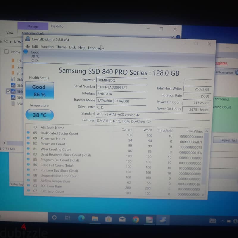 Ssd Samsung 840 pro 128G 3