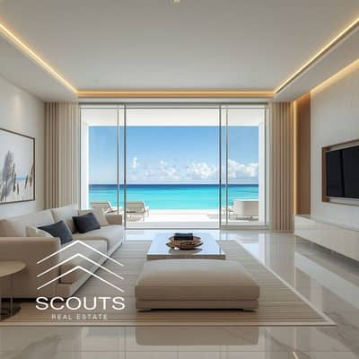 Apartment for sale with 100% sea view fully finished with air conditioning in Alamein Towers North Coast near Mazarine and the Latin Quarter