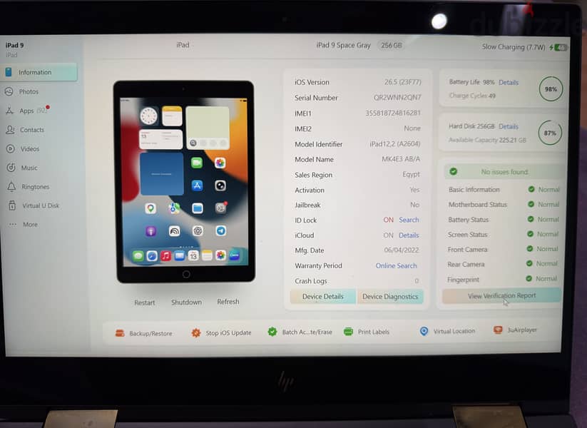Ipad 9th generation 256 gb wifi & cellular 19