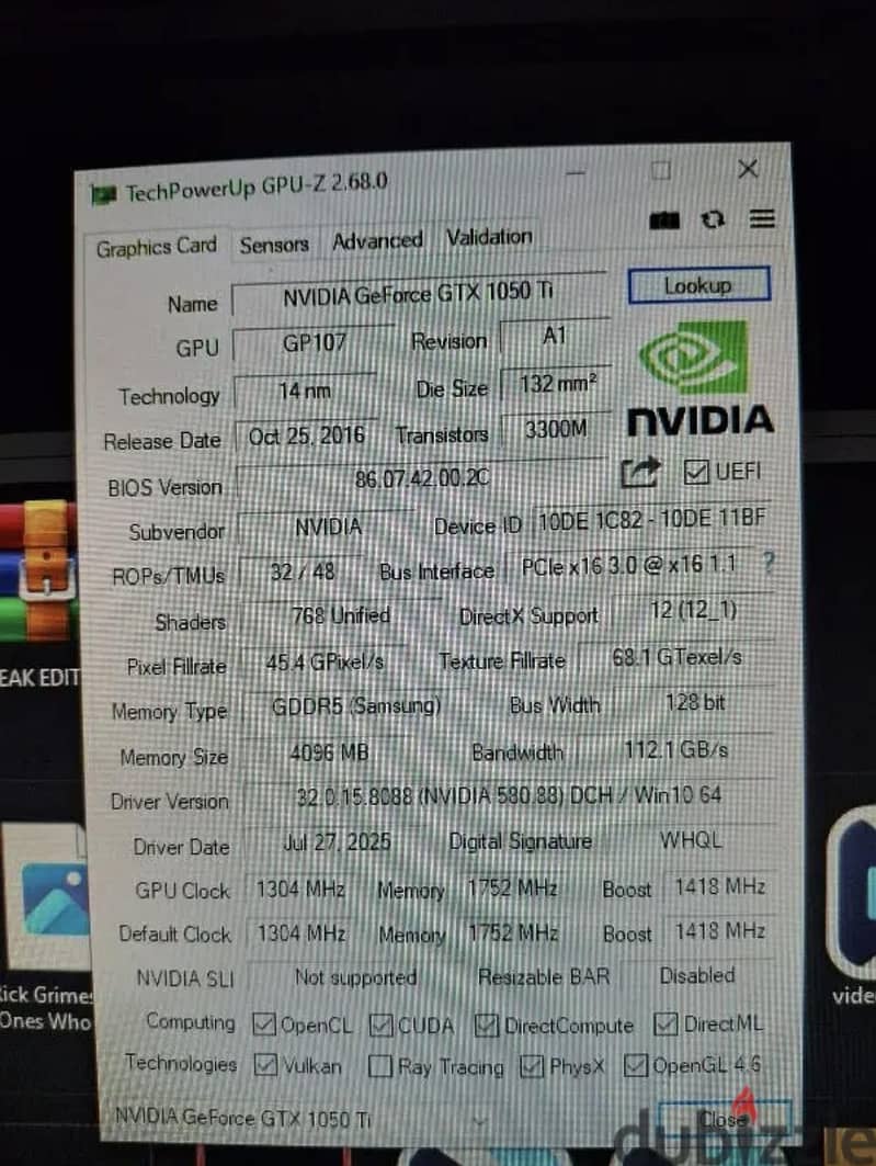 GTX 1050ti 4g 3